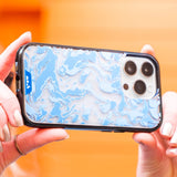 Sky Blue Protective Phone Case - Marbled