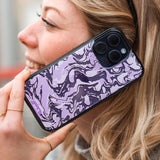 Lilac Protective Phone Case - Marbled