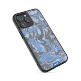 Sky Blue Protective Phone Case - Marbled