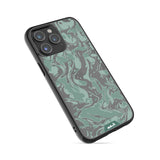 Sage Green Protective Phone Case - Marbled