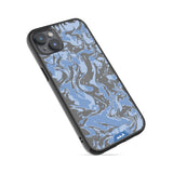 Sky Blue Protective Phone Case - Marbled