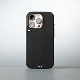 Black Leather Protective Phone Case with Camera Control Button - Limitless